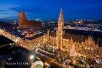 bild M�nchen Nacht Weihnachtsmarkt Marienplatz