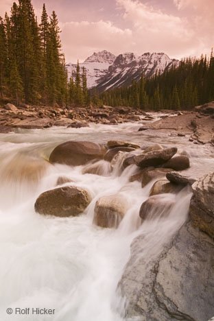 Mistaya River Fluss Bild Berge