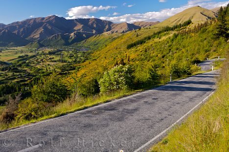 Blick Landschaft Strasse Arrowtown