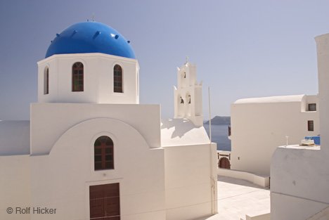 Kirchenbilder Griechenland Blaues Kuppeldach