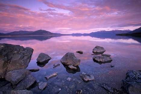 Kluane Lake Sonnenuntergang Bild