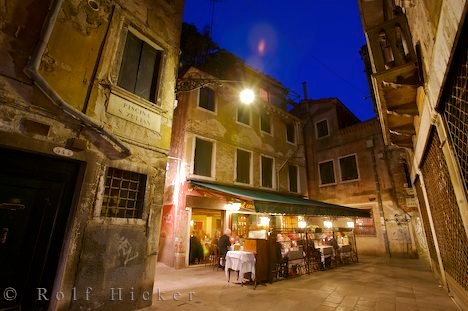 Italienisches Restaurant Venedig Dämmerung