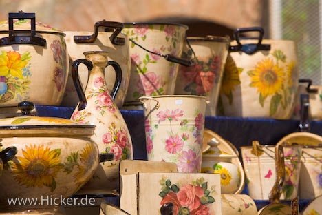 Kunsthandwerker Markt Piazza Galletti Pienza Toskana Italien