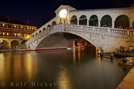 Rialtobrücke Canal Grande Nacht