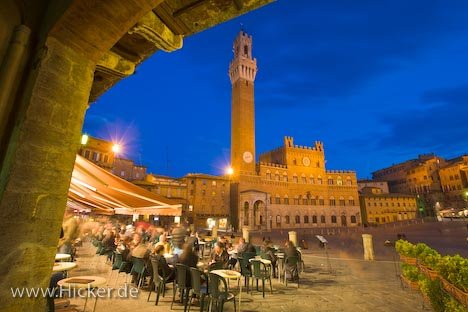 Stadt Siena Menschen Piazza Del Campo