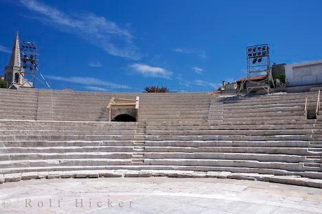 Sitzreihen Antikes Theater Arles Provence Frankreich