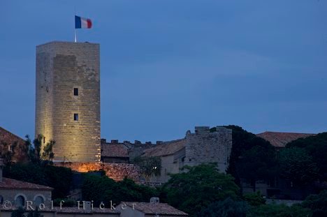 Beleuchteter Castre Turm Schloss Von Cannes Provence Frankreich