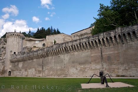 Mittelalterliche Stadtmauer Von Avignon Provence Frankreich