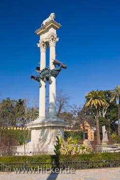 Denkmal Des Christoph Kolumbus Jardines De Murillo Sevilla Spanien