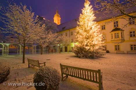 Weihnachtliche Landschaft Stadt Freising Bayern