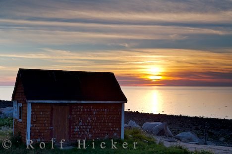 Sonnenuntergang Bild Delaps Cove Hütte