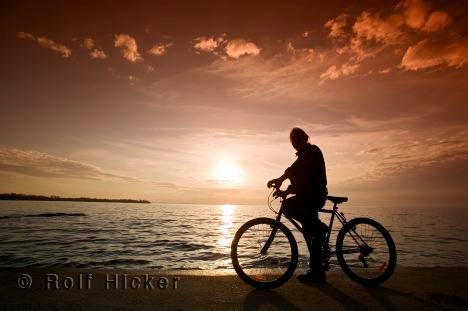 Freizeit Fahrrad Lake Simcoe Sonnenuntergang