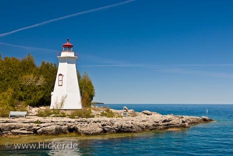 Big Tub Leuchtturm Tobermory Hafen Huronsee Ontario Kanada