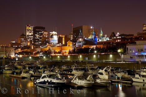 Nachtbild Downtown Hafen Montreal Kanada