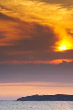 Am Meer Aussicht Lobster Cove Lighthouse Sonnenuntergang