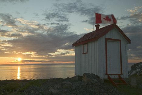 Sonnenuntergang Mit Kanadischer Flagge