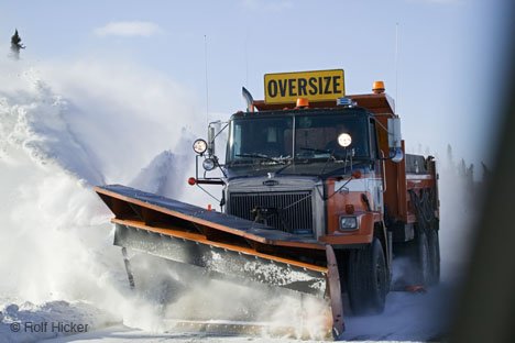 Schnee Beseitigen Auf Dem Dalton Highway Alaska