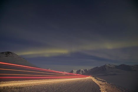 Truck Aurora Berge Landschaft Bild Nacht